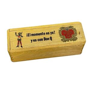 Vintage Promotional Rare Don Q Rum Dominoes Set Melamine In Wood Box